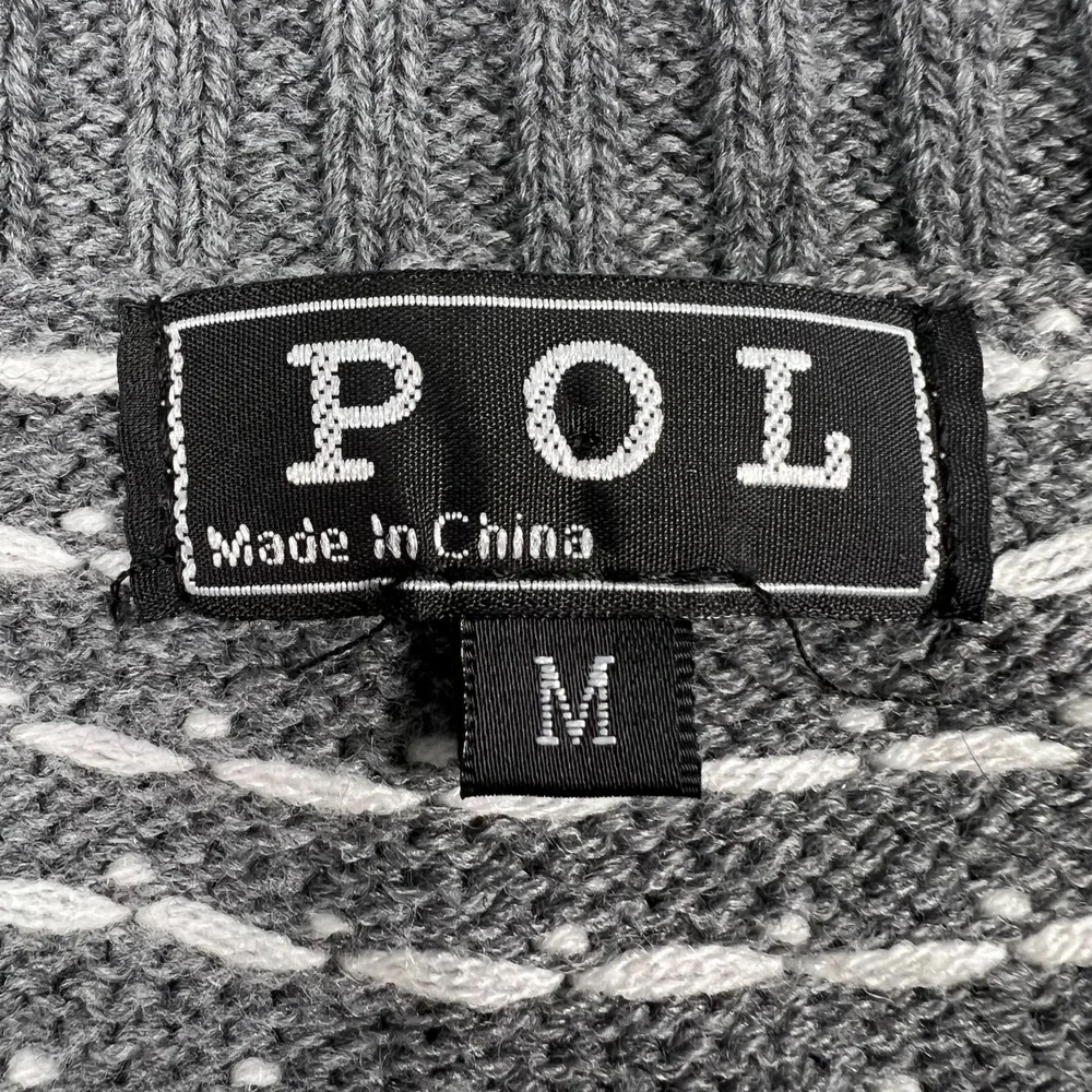POL Anthropologie Sweater Women's M Knit‎ Fair Isle Snowflake Reindeer Christmas